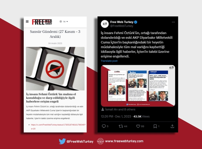 Cuma İçten hakkındaki Free Web Turkey haberlerine erişim engeli